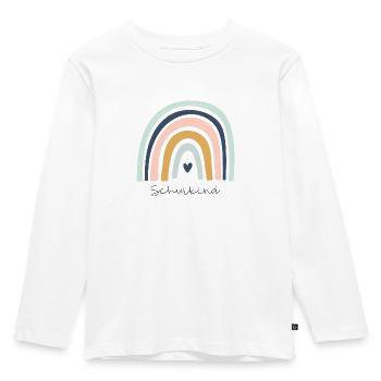 Schulkind Regenbogen - Kinder Premium Bio Langarmshirt - Weiß - Vorne - AI Model Kid Female (0cm)