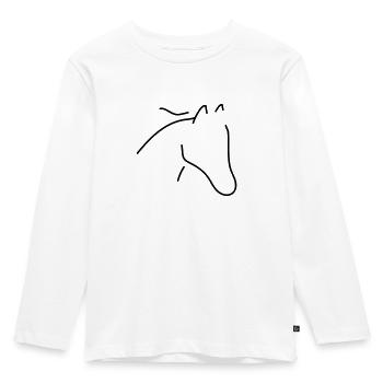 Pferd minimal - Kinder Premium Bio Langarmshirt - Weiß - Vorne - AI Model Kid Female (0cm)