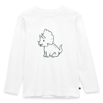 Doux Triceratops Dino - T-shirt manches longues Premium Enfant - blanc - Devant - AI Model Kid Female (0cm)