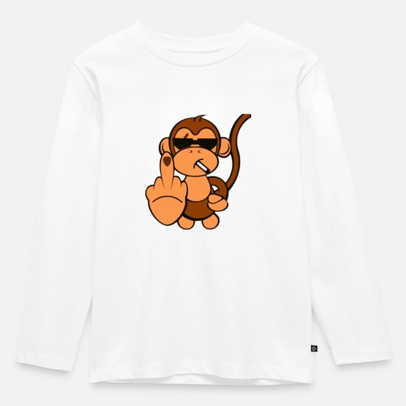 Crazy Ape - Kinder Premium Bio Langarmshirt - Weiß