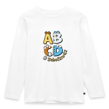 Schulkind Einschulung Schulanfang Schule - Kinder Premium Bio Langarmshirt - Weiß - Vorne - AI Model Kid Female (0cm)