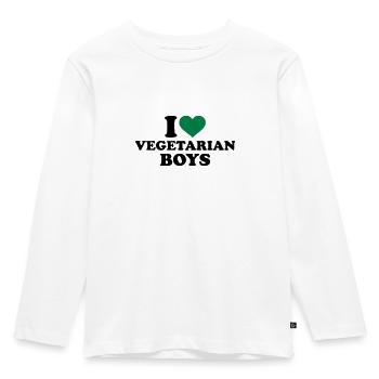 végétarien - T-shirt manches longues Premium Enfant - blanc - Devant - AI Model Kid Female (0cm)