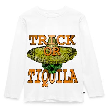 Trick ou Tiquila Shirt - T-shirt manches longues Premium Enfant - blanc - Devant - AI Model Kid Female (0cm)