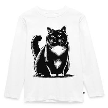 British Shorthair Design - Chic et moelleux - T-shirt manches longues Premium Enfant - blanc - Devant - AI Model Kid Female (0cm)