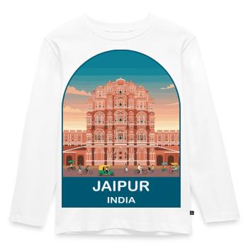 Art d’affiches de voyage vintage Hawa Mahal à Jaipur India - T-shirt manches longues Premium Enfant - blanc - Devant - AI Model Kid Female (0cm)