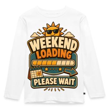 Weekend Loading Please Wait - Kinder Premium Bio Langarmshirt - Weiß - Vorne - AI Model Kid Female (0cm)