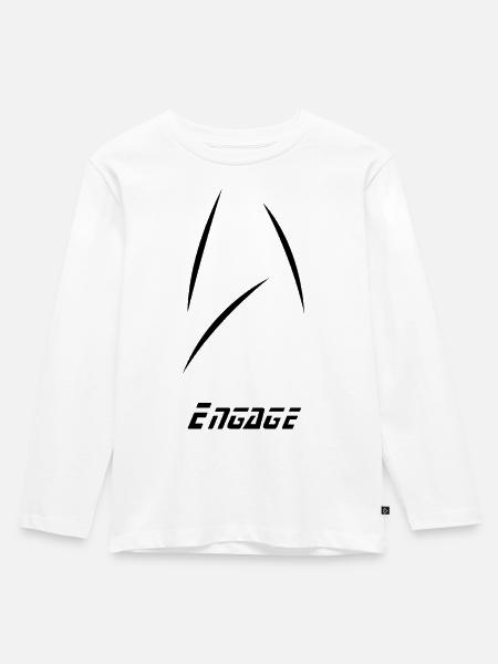 Stern engagieren minimal - Kinder Premium Bio Langarmshirt - Weiß