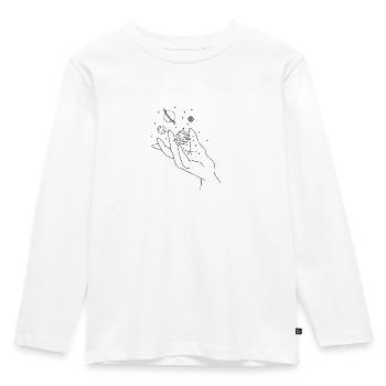 planet - Kids' Premium Longsleeve Shirt - white - Front - AI Model Kid Female (0cm)