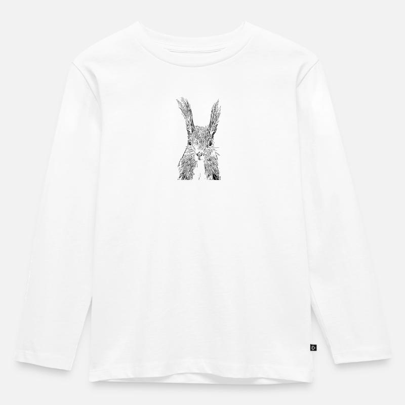 Eichhörnchen - Kinder Premium Bio Langarmshirt - Weiß