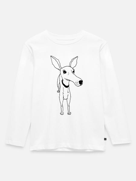 Goofy Dog - Kinder Premium Bio Langarmshirt - Weiß
