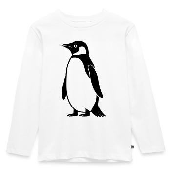 Pinguin - Kinder Premium Bio Langarmshirt - Weiß - Vorne - AI Model Kid Female (0cm)