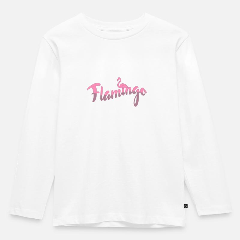 Flamingo shirt - Kinder Premium Bio Langarmshirt - Weiß