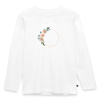 Flowers circle customizable - Kids' Premium Longsleeve Shirt - white - Front - AI Model Kid Female (0cm)