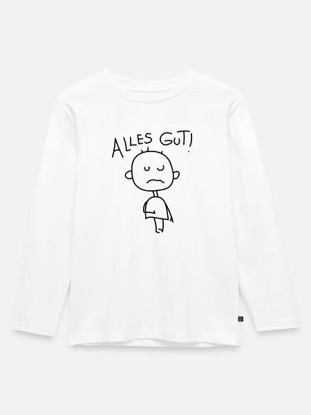 Strichmännchen Satire - Kinder Premium Bio Langarmshirt - Weiß