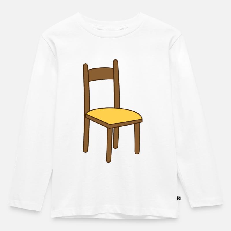Stuhl - Kinder Premium Bio Langarmshirt - Weiß