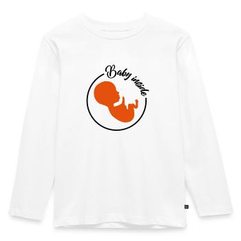 bébé inside | grossesse enceinte inside mom - T-shirt manches longues Premium Enfant - blanc - Devant - AI Model Kid Female (0cm)