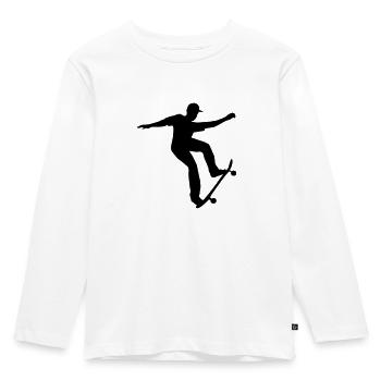 Skateboarding, Skateboarder - Kids' Premium Longsleeve Shirt - white - Front - AI Model Kid Female (0cm)