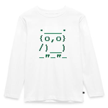 ascii-art: hibou - T-shirt manches longues Premium Enfant - blanc - Devant - AI Model Kid Female (0cm)