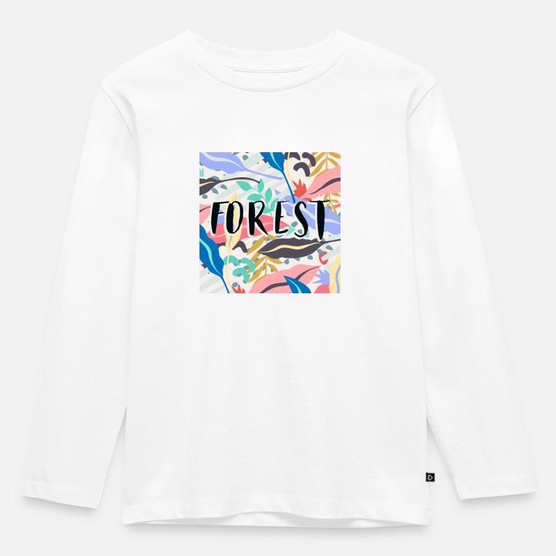 Wald 2 - Kinder Premium Bio Langarmshirt - Weiß