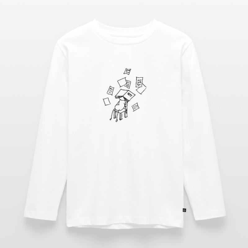 krank oder Schule Kinder Premium Bio Langarmshirt