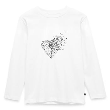 polygon Herz Design Gebrochenes Herz - Kinder Premium Bio Langarmshirt - Weiß - Vorne - AI Model Kid Female (0cm)