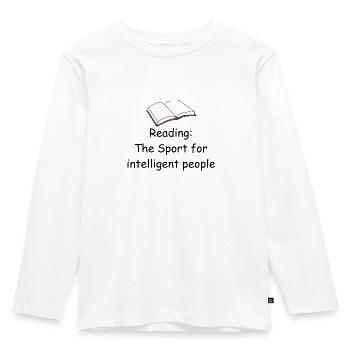 read - Kids' Premium Longsleeve Shirt - white - Front - AI Model Kid Female (0cm)