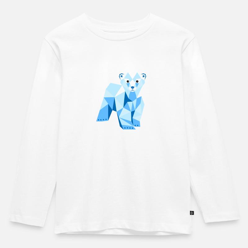 Eisbär - Kinder Premium Bio Langarmshirt - Weiß