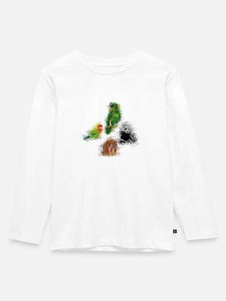 Dschungel Tiere - Kinder Premium Bio Langarmshirt - Weiß