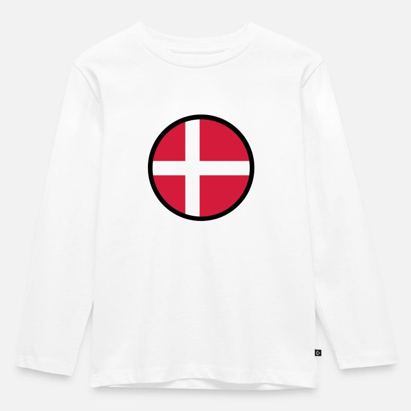 Im Zeichen von Dänemark - Kinder Premium Bio Langarmshirt - Weiß