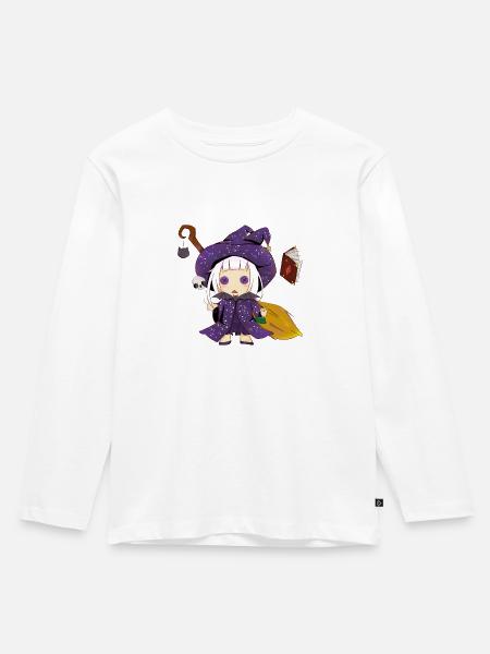 Hexe - Kinder Premium Bio Langarmshirt - Weiß