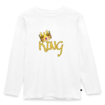 king, king - Kids' Premium Longsleeve Shirt - white - Front - AI Model Kid Female (0cm)