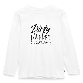 Schmutzige Wäsche Zeichen - Kinder Premium Bio Langarmshirt - Weiß - Vorne - AI Model Kid Female (0cm)