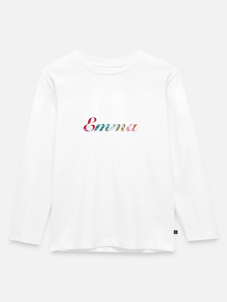 Emma - Kinder Premium Bio Langarmshirt - Weiß