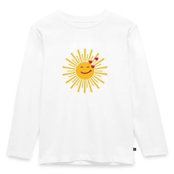 Sonne scheint Liebe - Kinder Premium Bio Langarmshirt - Weiß - Vorne - AI Model Kid Female (0cm)