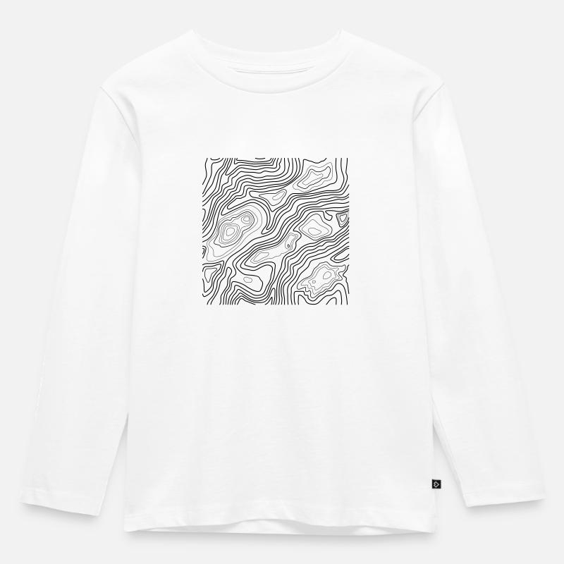 Topografie - Kinder Premium Bio Langarmshirt - Weiß