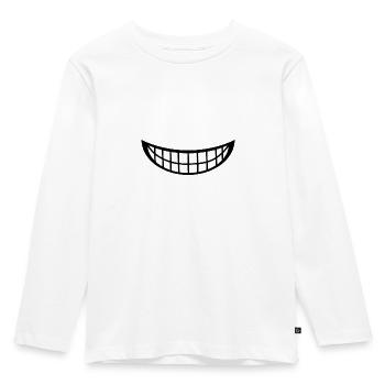 Strahlend weiße Zähne - Mund - Mundschutz - Kinder Premium Bio Langarmshirt - Weiß - Vorne - AI Model Kid Female (0cm)