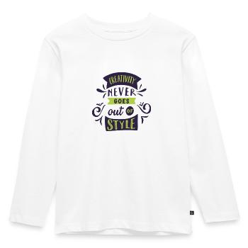 Creativity Never Goes Out of Style Spruch - Kinder Premium Bio Langarmshirt - Weiß - Vorne - AI Model Kid Female (0cm)