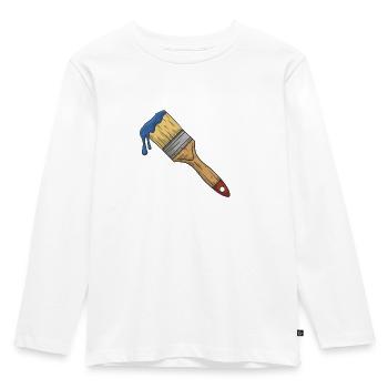 Pinsel mit farbe - Kinder Premium Bio Langarmshirt - Weiß - Vorne - AI Model Kid Female (0cm)