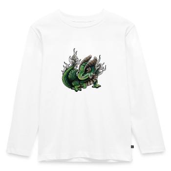 Kleiner süßer Drache - Kinder Premium Bio Langarmshirt - Weiß - Vorne - AI Model Kid Female (0cm)