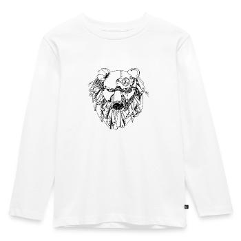 steampank bear - Kinder Premium Bio Langarmshirt - Weiß - Vorne - AI Model Kid Female (0cm)