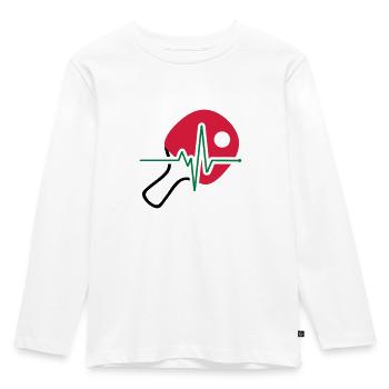 Tischtennis Puls - Kinder Premium Bio Langarmshirt - Weiß - Vorne - AI Model Kid Female (0cm)