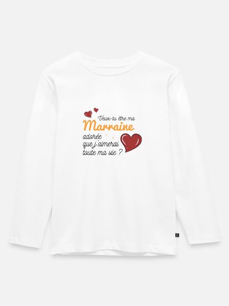 Demande Marraine Originale - T-shirt manches longues Premium Enfant - blanc