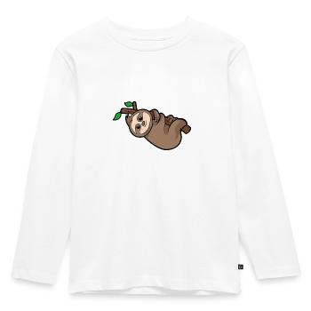 Faultier - Kinder Premium Bio Langarmshirt - Weiß - Vorne - AI Model Kid Female (0cm)