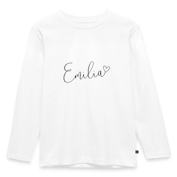 Emilia Name First Name Girl - Kids' Premium Longsleeve Shirt - white - Front - AI Model Kid Female (0cm)