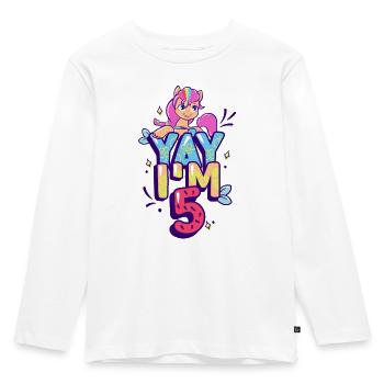 My Little Pony Birthday Yay I'm 5 - Kids' Premium Longsleeve Shirt - white - Front - AI Model Kid Female (0cm)