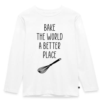 bake the world a better place whisk - Kids' Premium Longsleeve Shirt - white - Front - AI Model Kid Female (0cm)