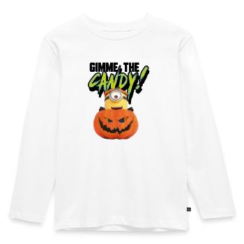 Minions Stuart Gimme The Candy - Kids' Premium Longsleeve Shirt - white - Front - AI Model Kid Female (0cm)