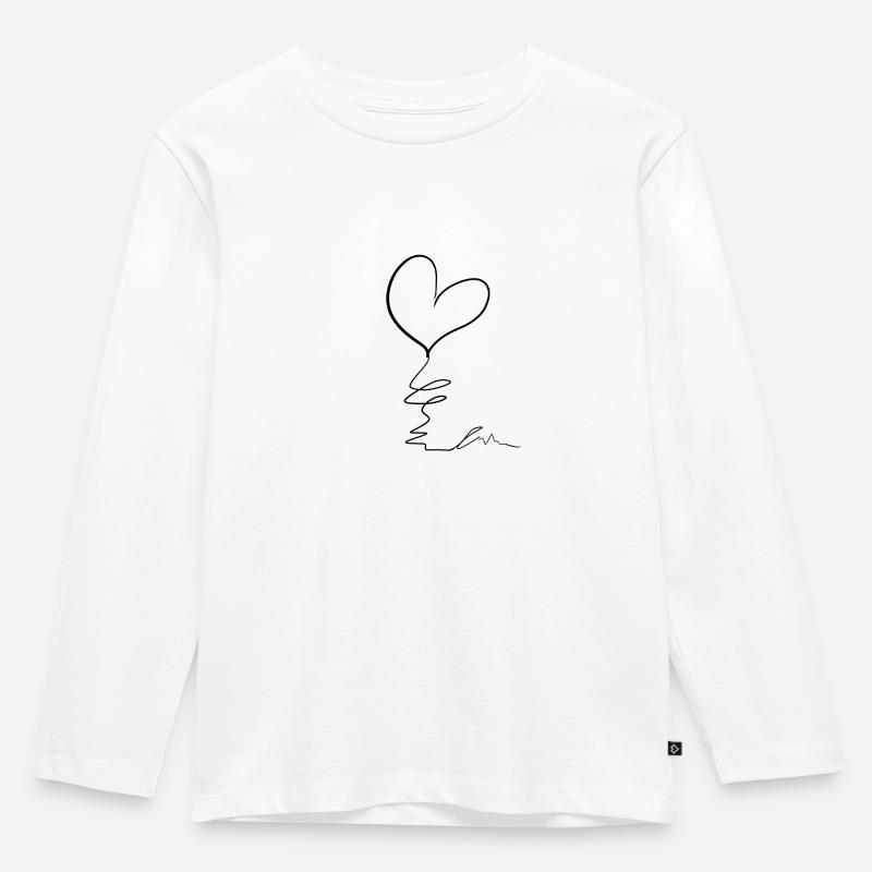 Herz Symbol - Kinder Premium Bio Langarmshirt - Weiß
