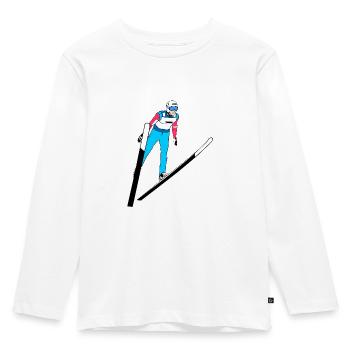Ski jumping - Kids' Premium Longsleeve Shirt - white - Front - AI Model Kid Female (0cm)