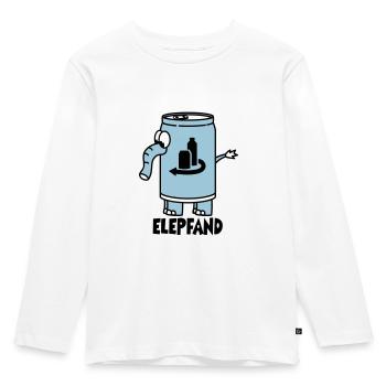 Elefant als Elepfand - schwarze Schrift - Kinder Premium Bio Langarmshirt - Weiß - Vorne - AI Model Kid Female (0cm)